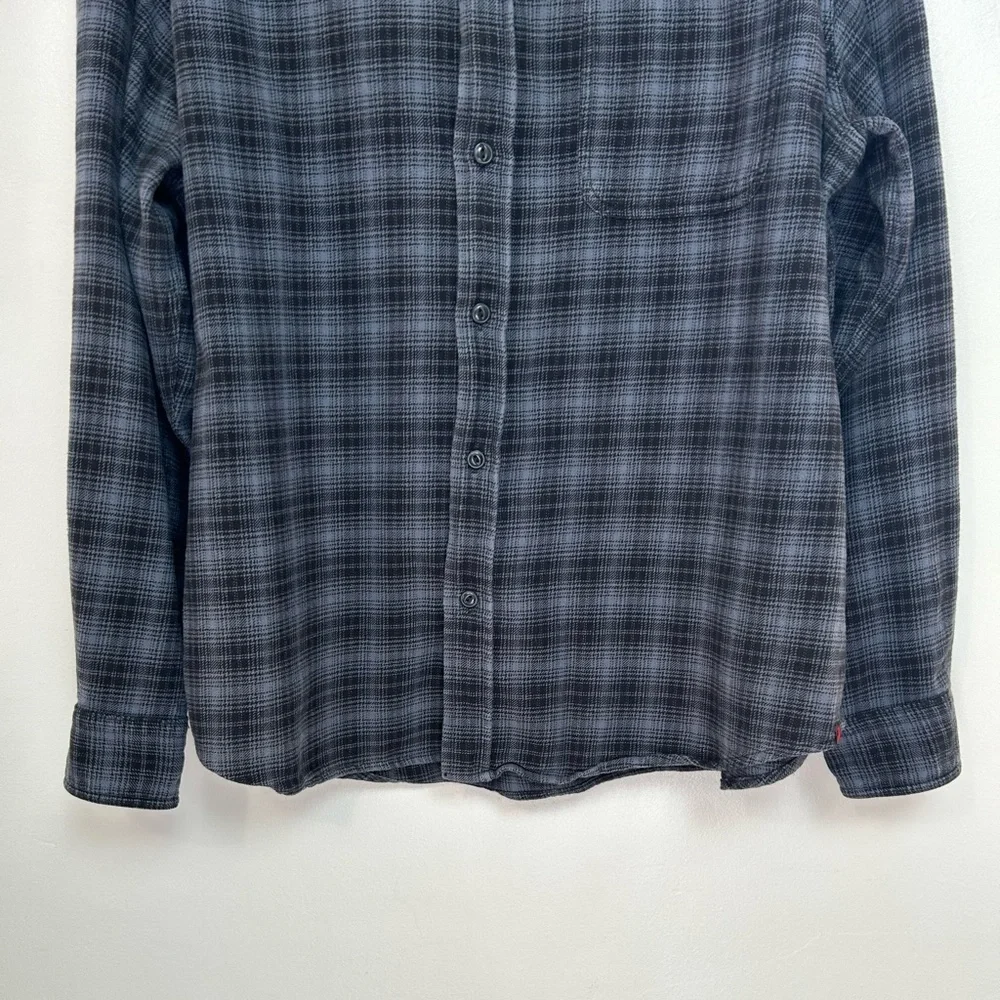 Woolrich Men's Navy Blue Plaid Button Down Long Sleeve Shirt Size XL_3